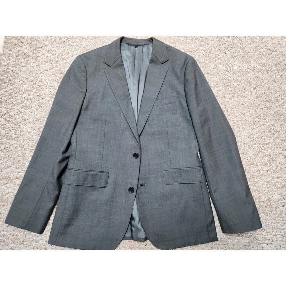 Bonobos Slim Fit Stitched Lapel Wool Blend Dual Vent Gray Blazer Jacket 40r